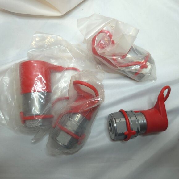 1/2 Flat Face Hydraulic Quick Connect Couplers Couplings Skidsteer Bobcat 2 Sets - Picture 1 of 7